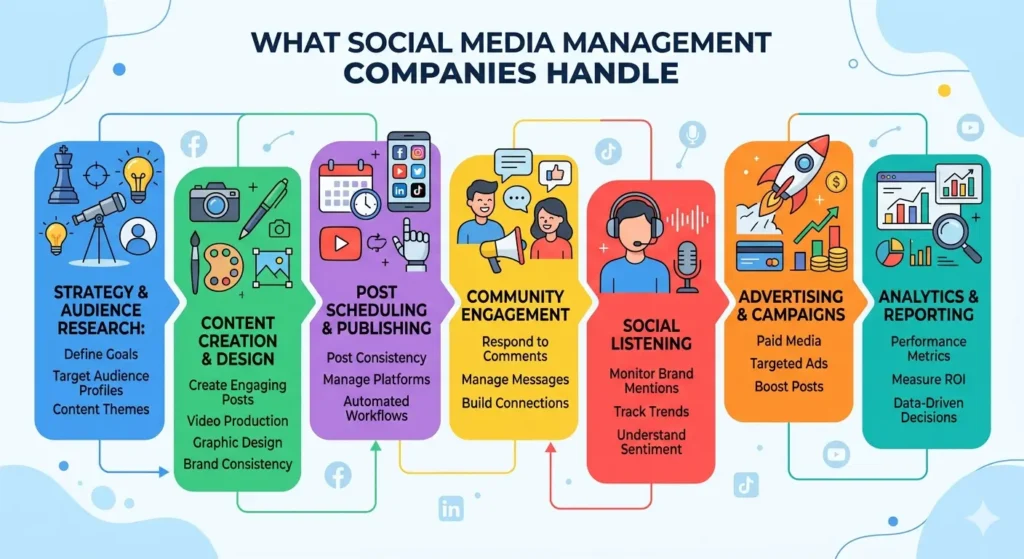 social media management companies services content creation and scheduling