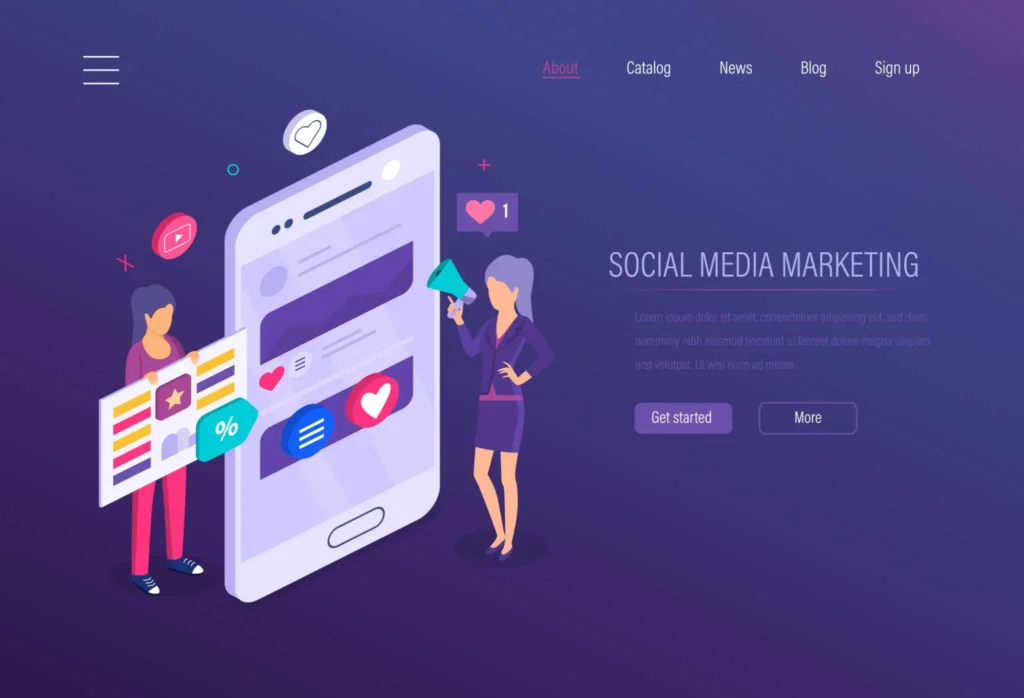 social media marketing agency pricing concept with connected social media platforms